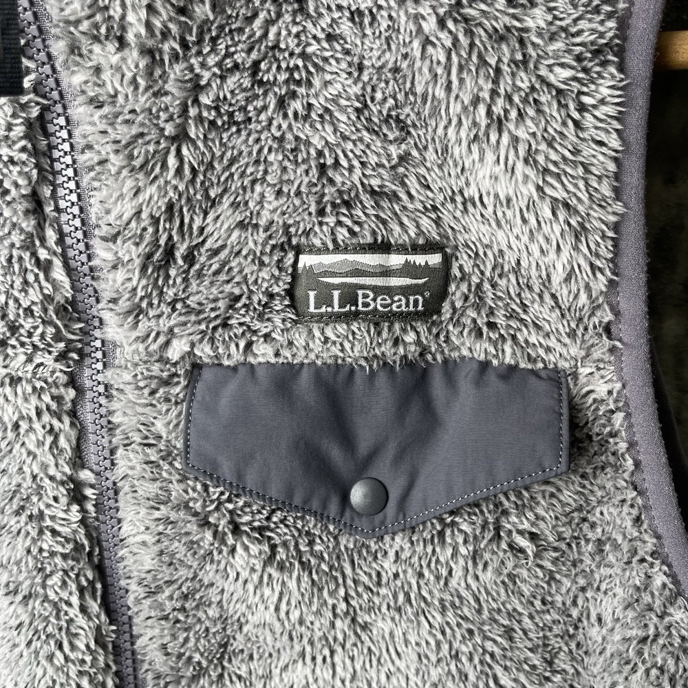 L. L. Bean Women's Hi-Pile Fleece Vest Frost Gray Heather Sz Small - Picture 2 of 9